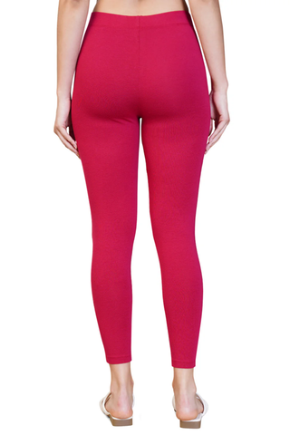 WOMENS DARK CERISE ANKLE LENGTH POCKET LEGGING