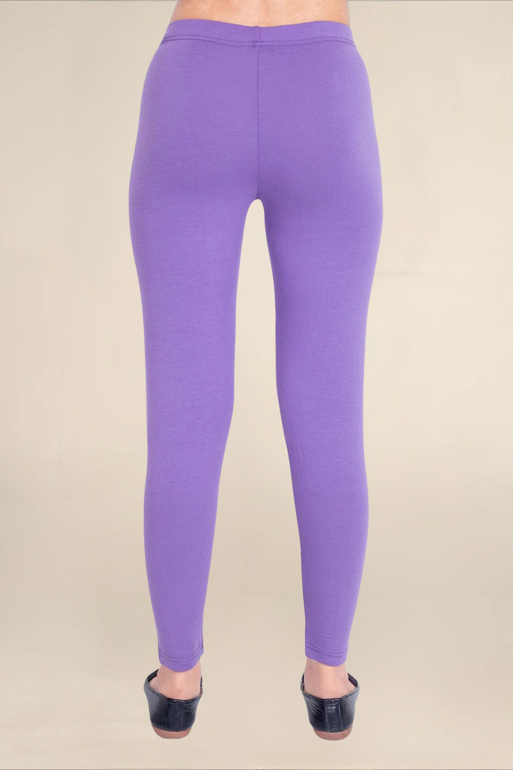 Women Dark Voilet Breathable Long Length Legging