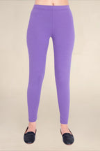 Women Dark Voilet Breathable Long Length Legging