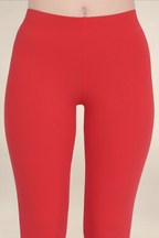 Women Classic Red Ankle Length Legging