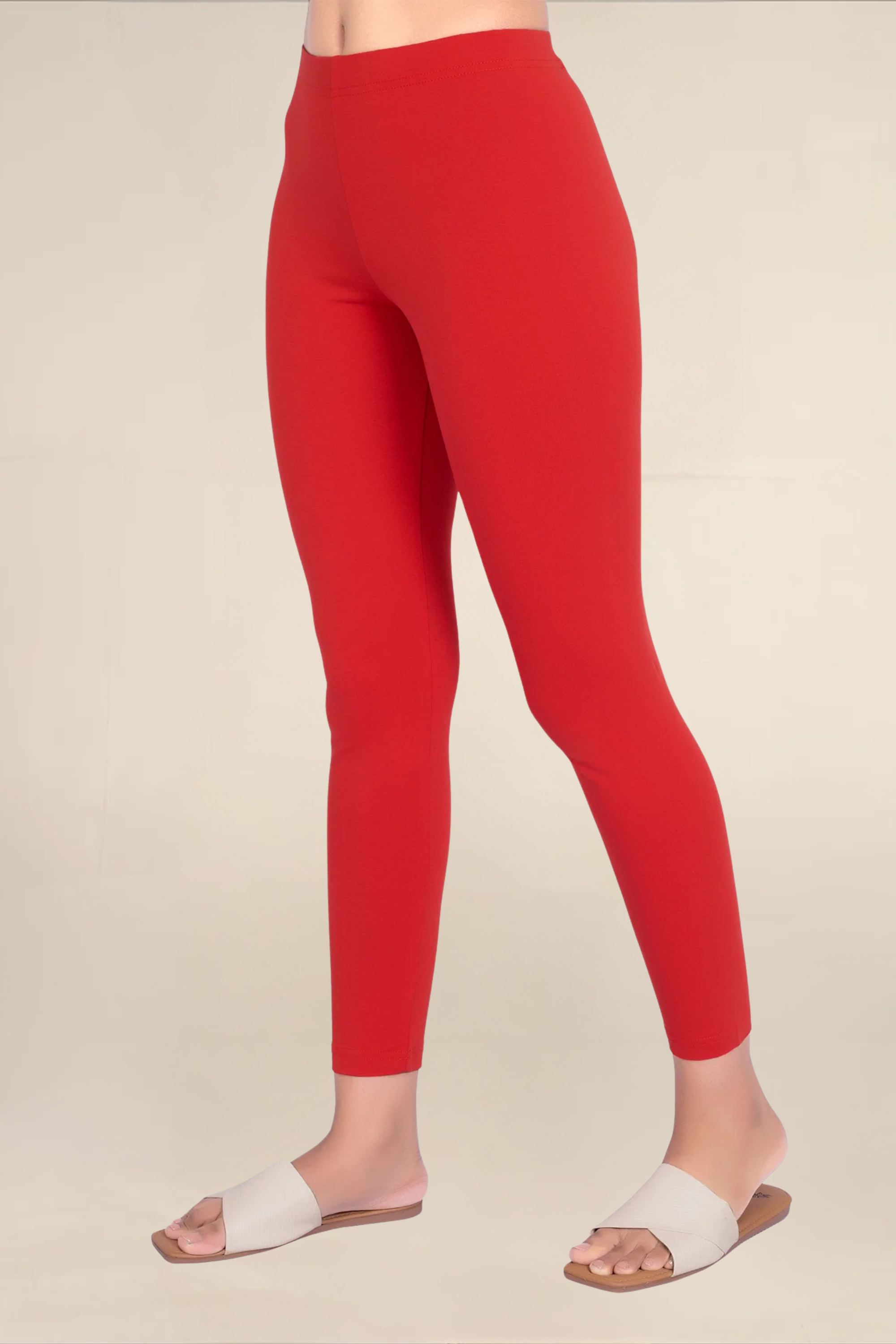 Women Classic Red Ankle Length Legging