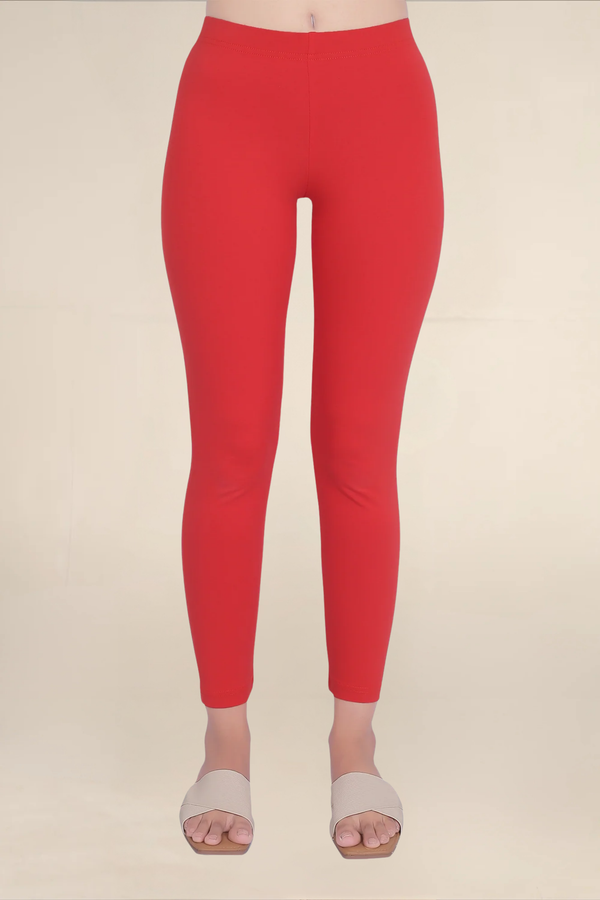 Women Classic Red Ankle Length Legging
