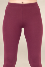 Women Burgandy Ankle Length Legging