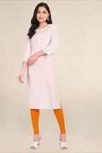 Women Dark Orange Breathable Long Length Legging