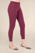 Women Burgandy Ankle Length Legging