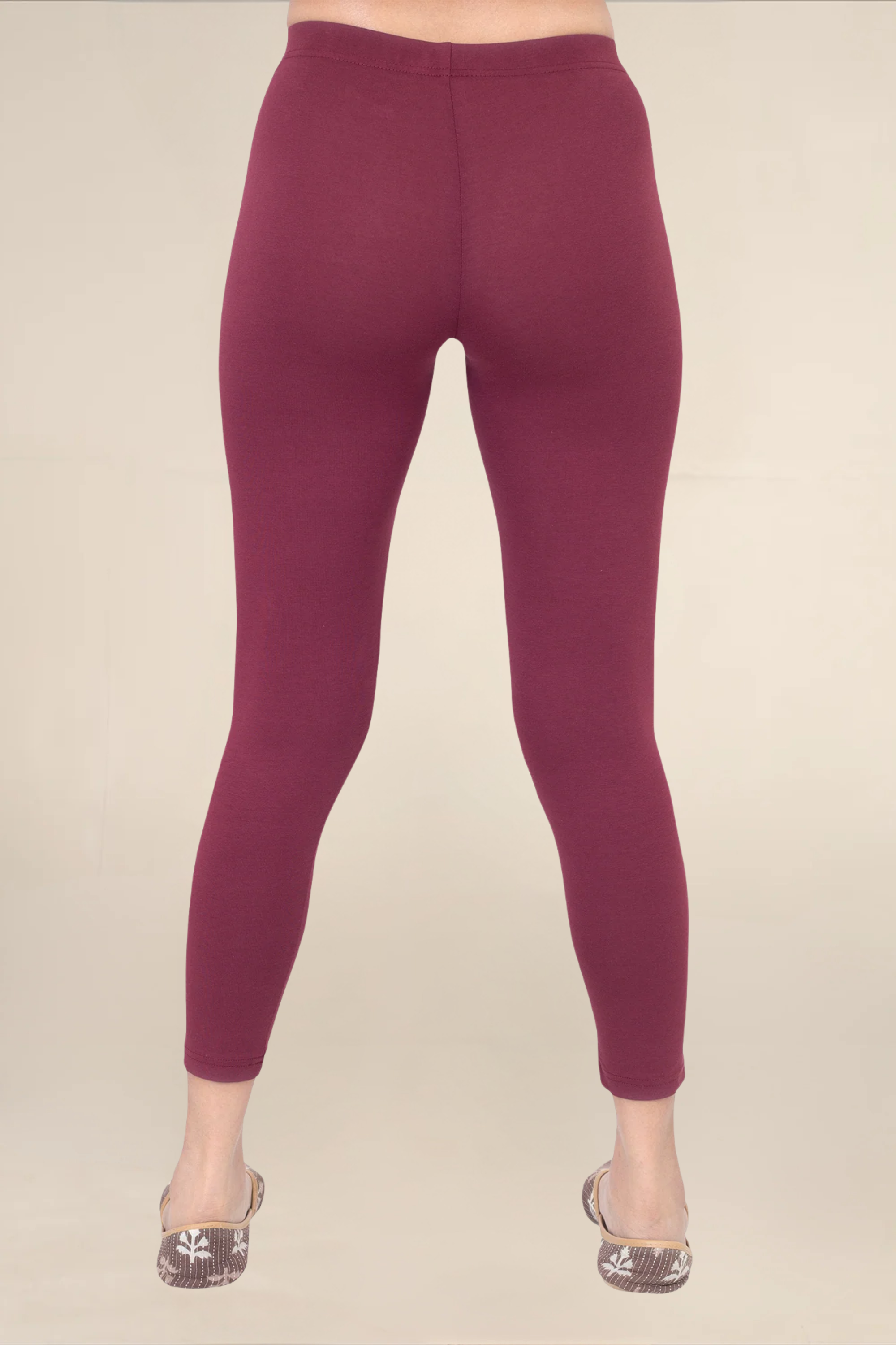 Women Burgandy Ankle Length Legging