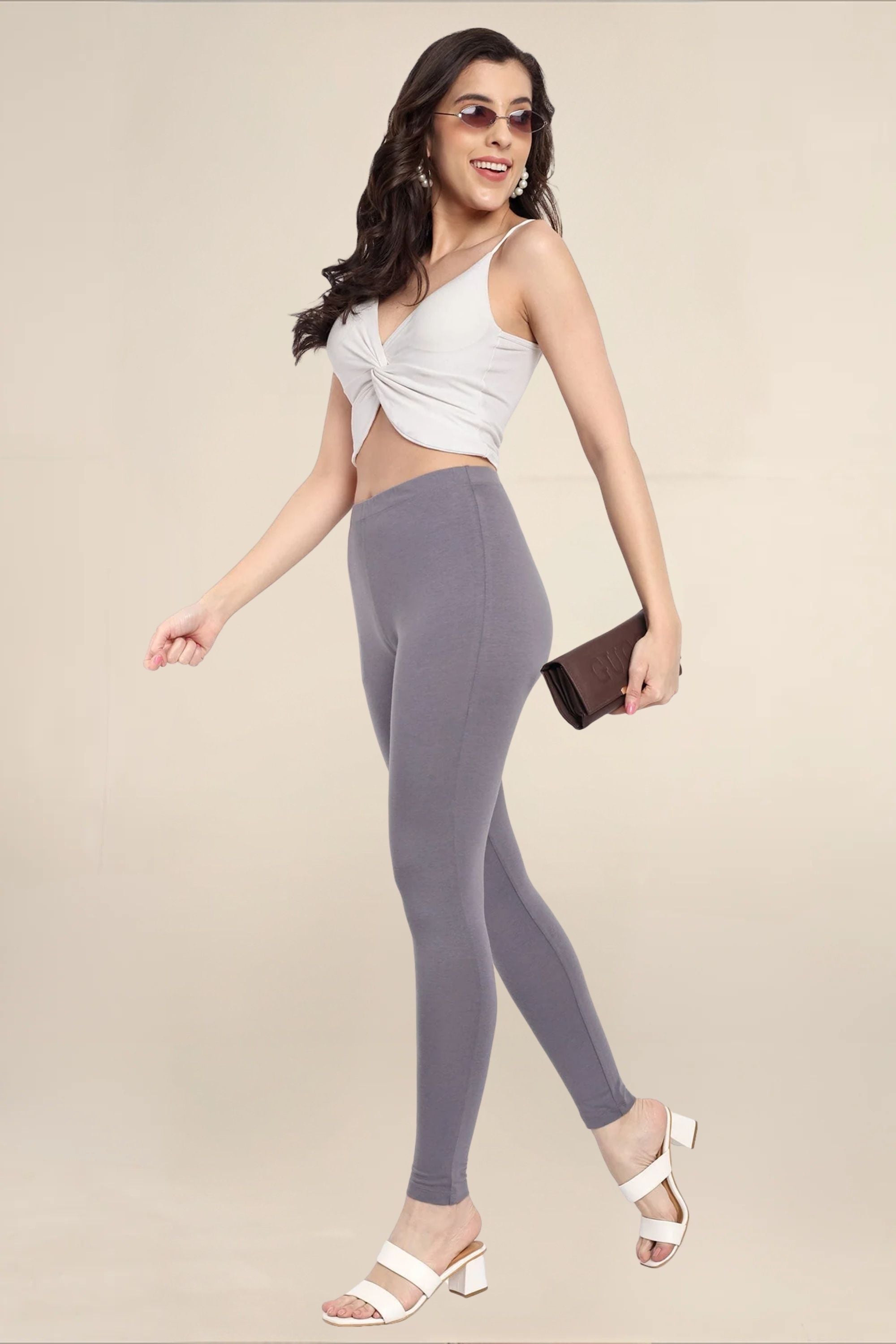 Women ST-Shirtl Grey Regular Legging