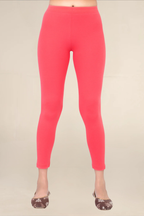 Women Bubblegum Pink Ankle Length Legging