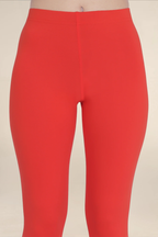Women Bright Red Ankle Length Legging