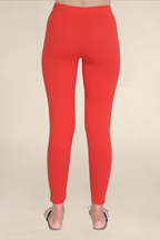 Women Bright Red Ankle Length Legging