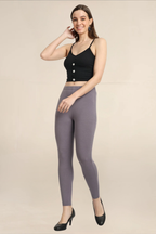 Women ST-Shirtl Grey Ankle Length Legging