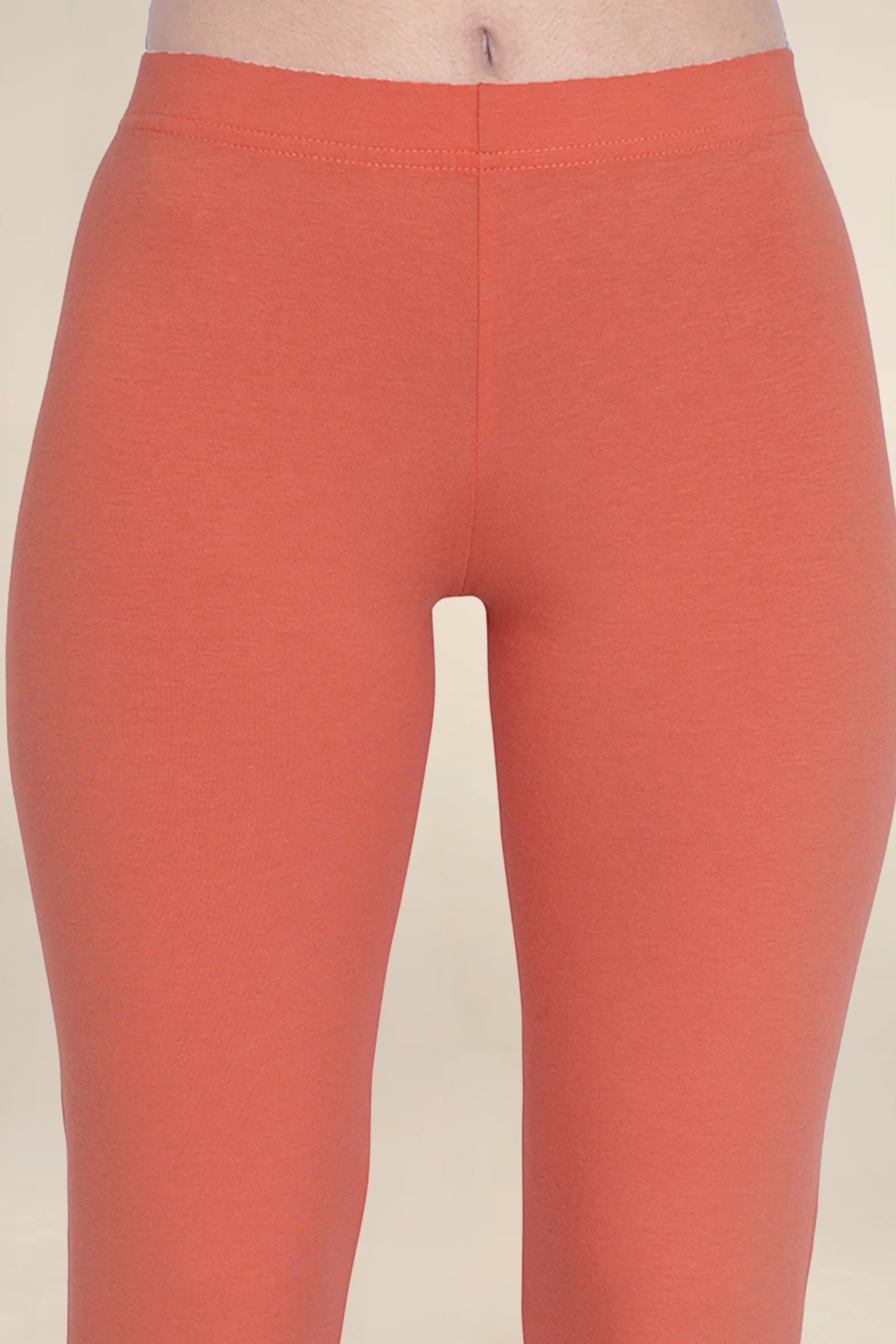 ONE SKY WOMEN BRICK RED SOLID LEGGINGS