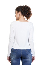 WOMENS STYLISH PATTERN WHITE TOP