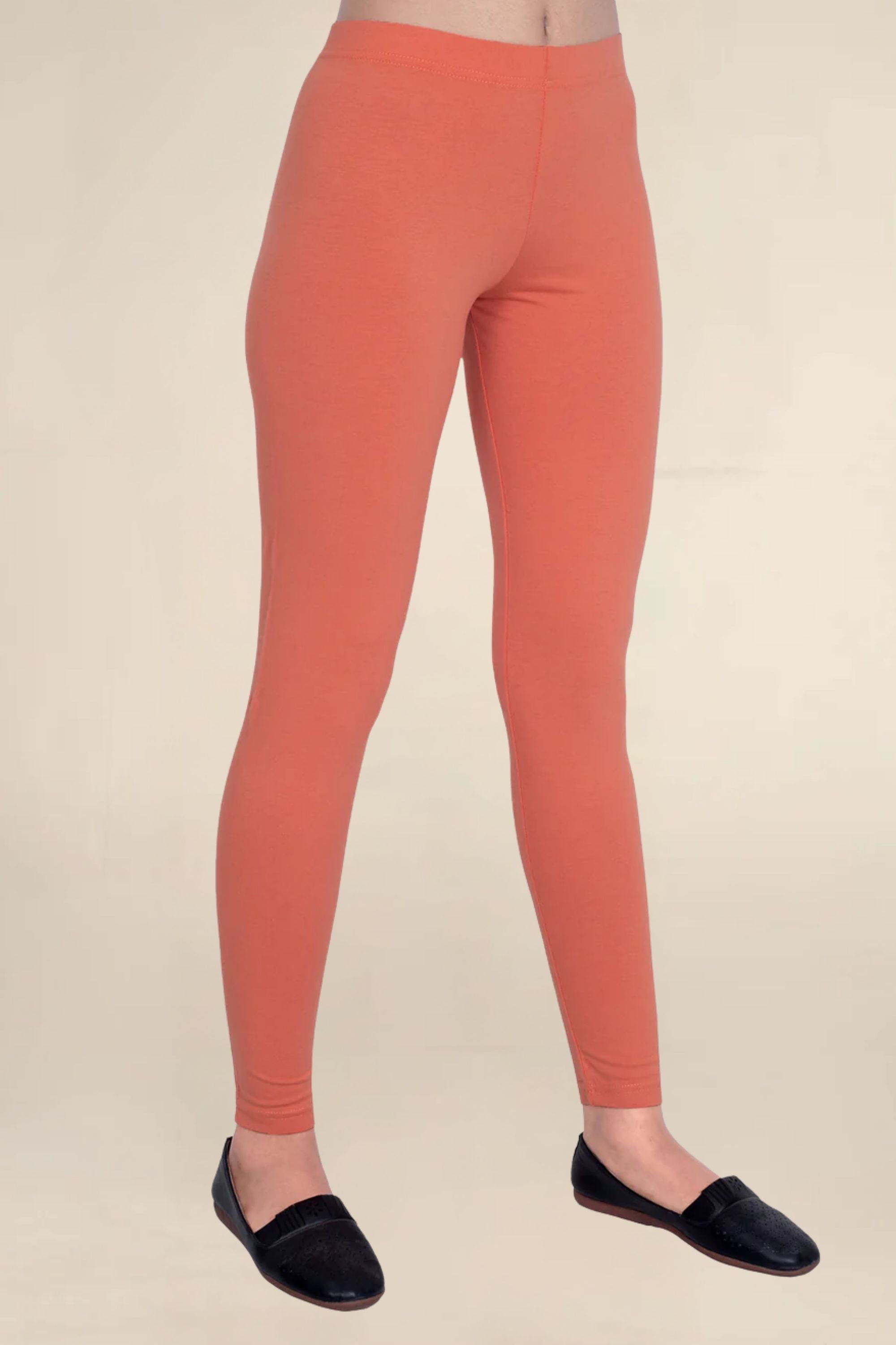 ONE SKY WOMEN BRICK RED SOLID LEGGINGS