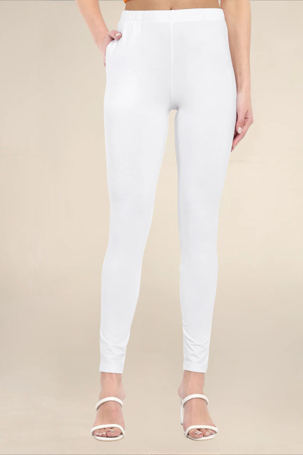 Women White Regular Pocket Legging
