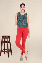 Women Classic Red Breathable Long Length Legging