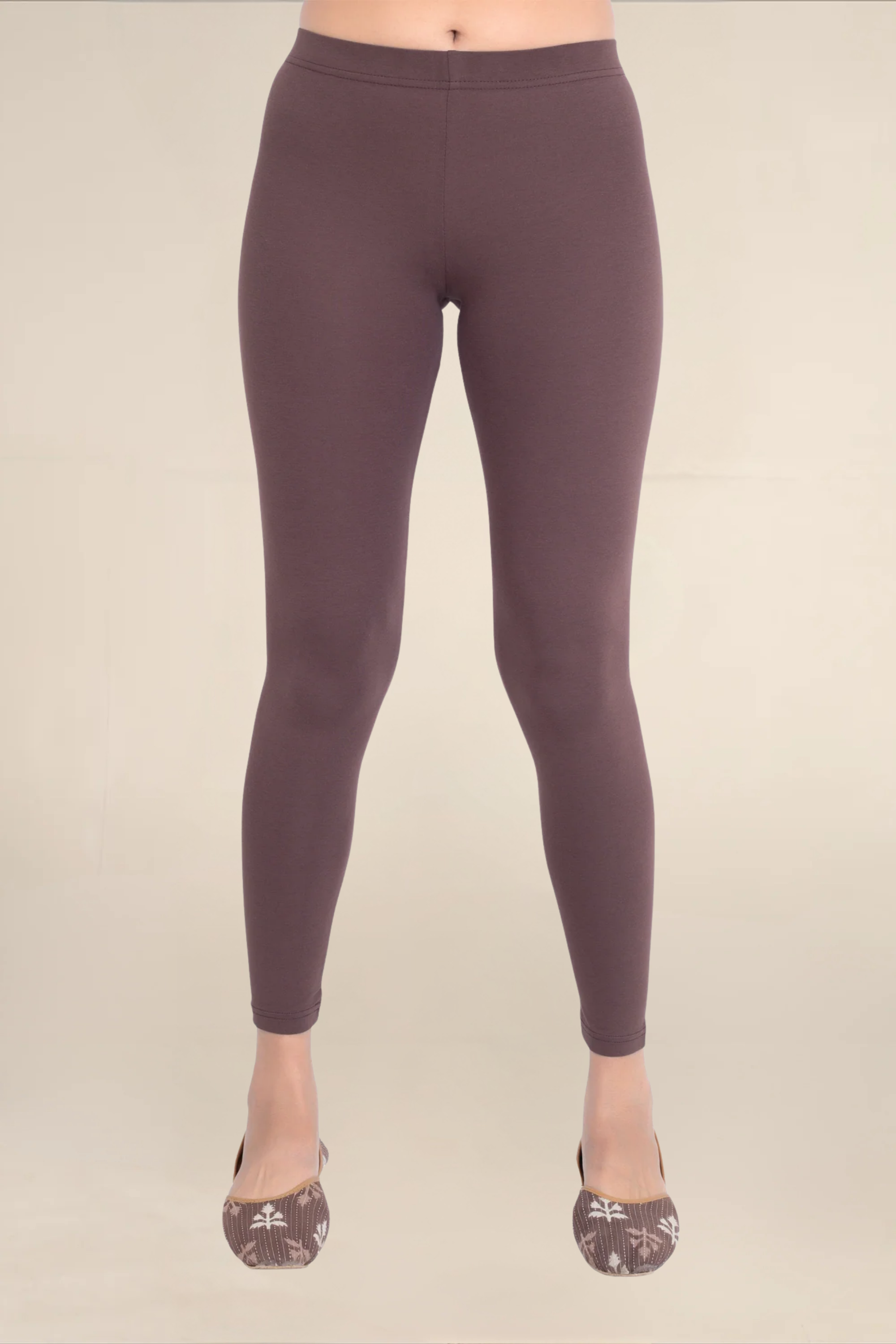 Women Dark Brown Ankle Length Legging