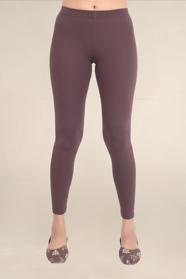 Women Dark Brown Ankle Length Legging