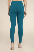 Women Peacock Green Ankle Length Legging