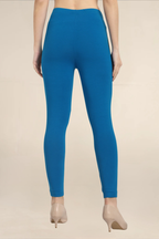 Women Turquoise Blue Ankle Length Legging
