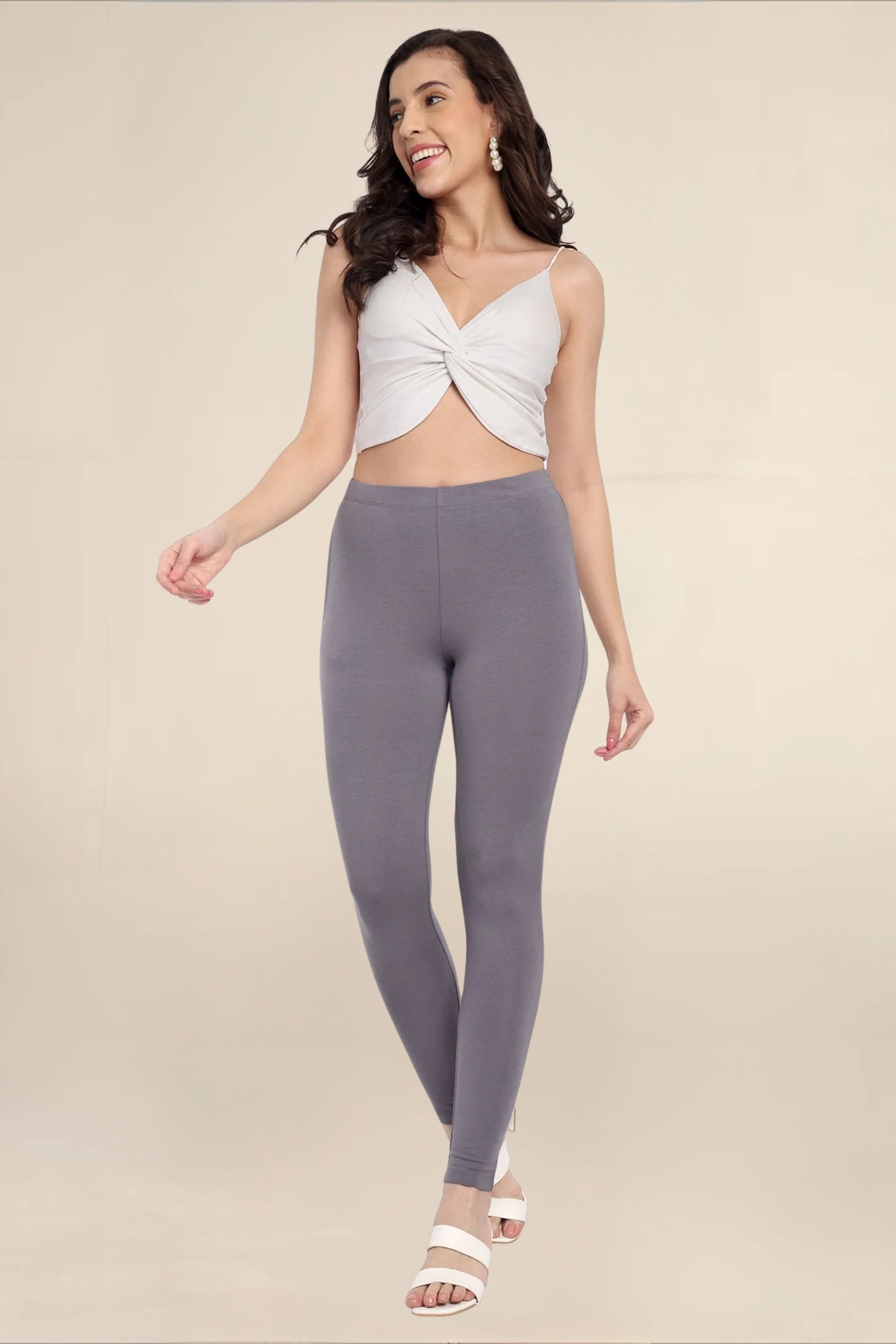 Women ST-Shirtl Grey Regular Legging
