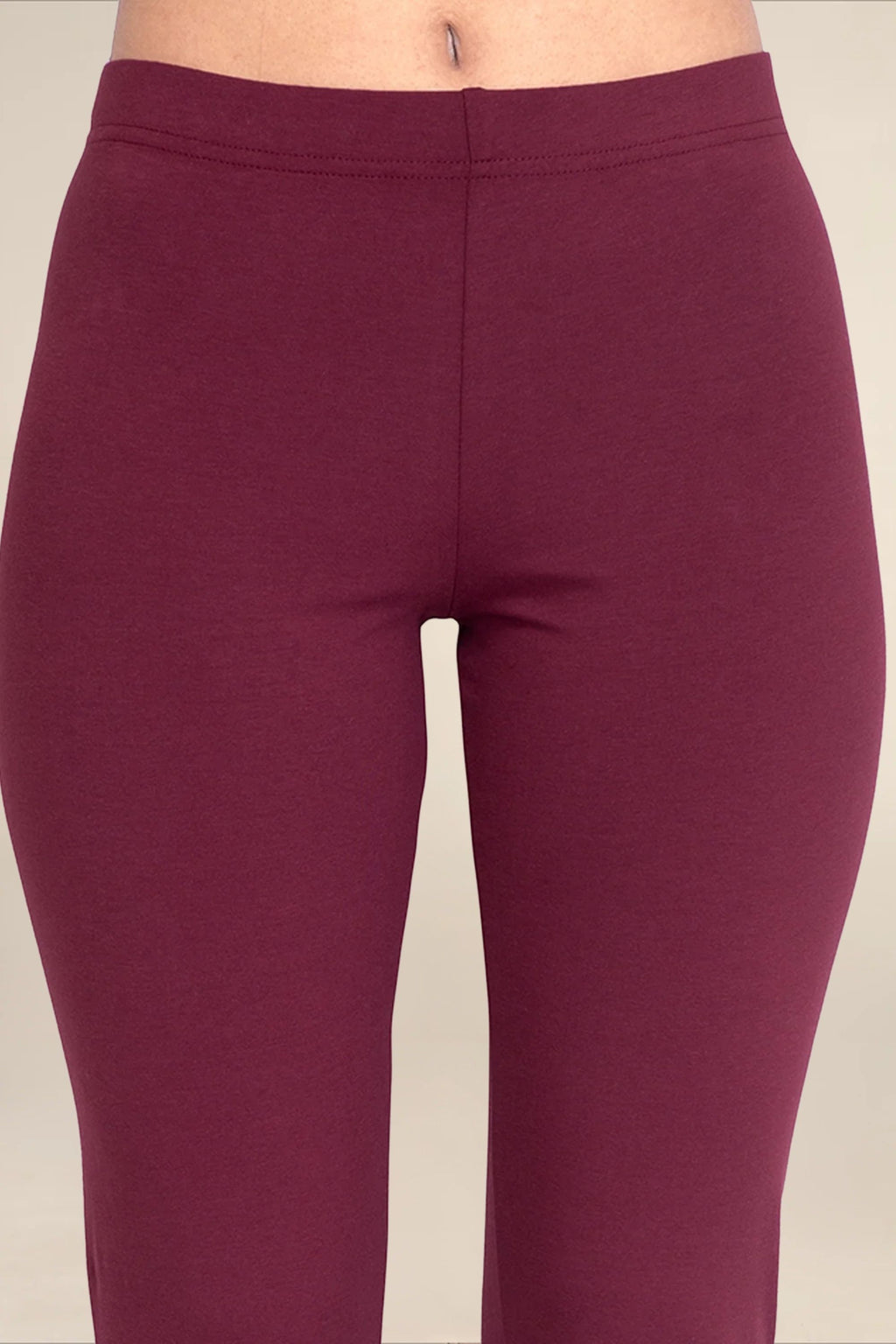 Women Burgandy Breathable Long Length Legging