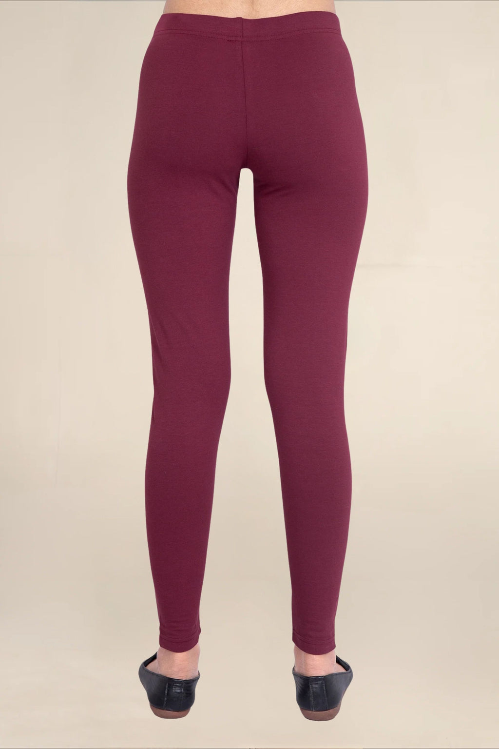 Women Burgandy Breathable Long Length Legging