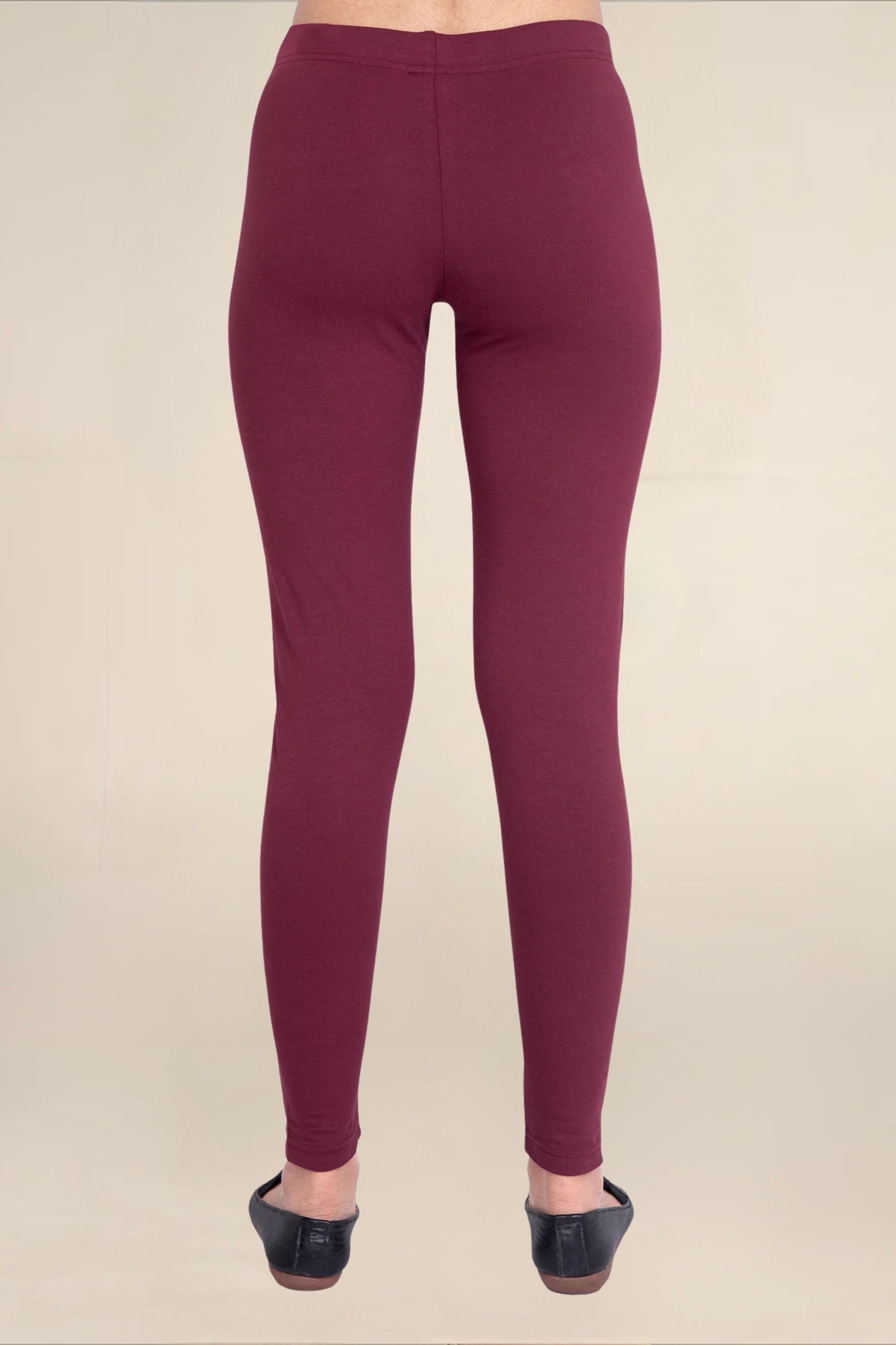 Women Burgandy Breathable Long Length Legging