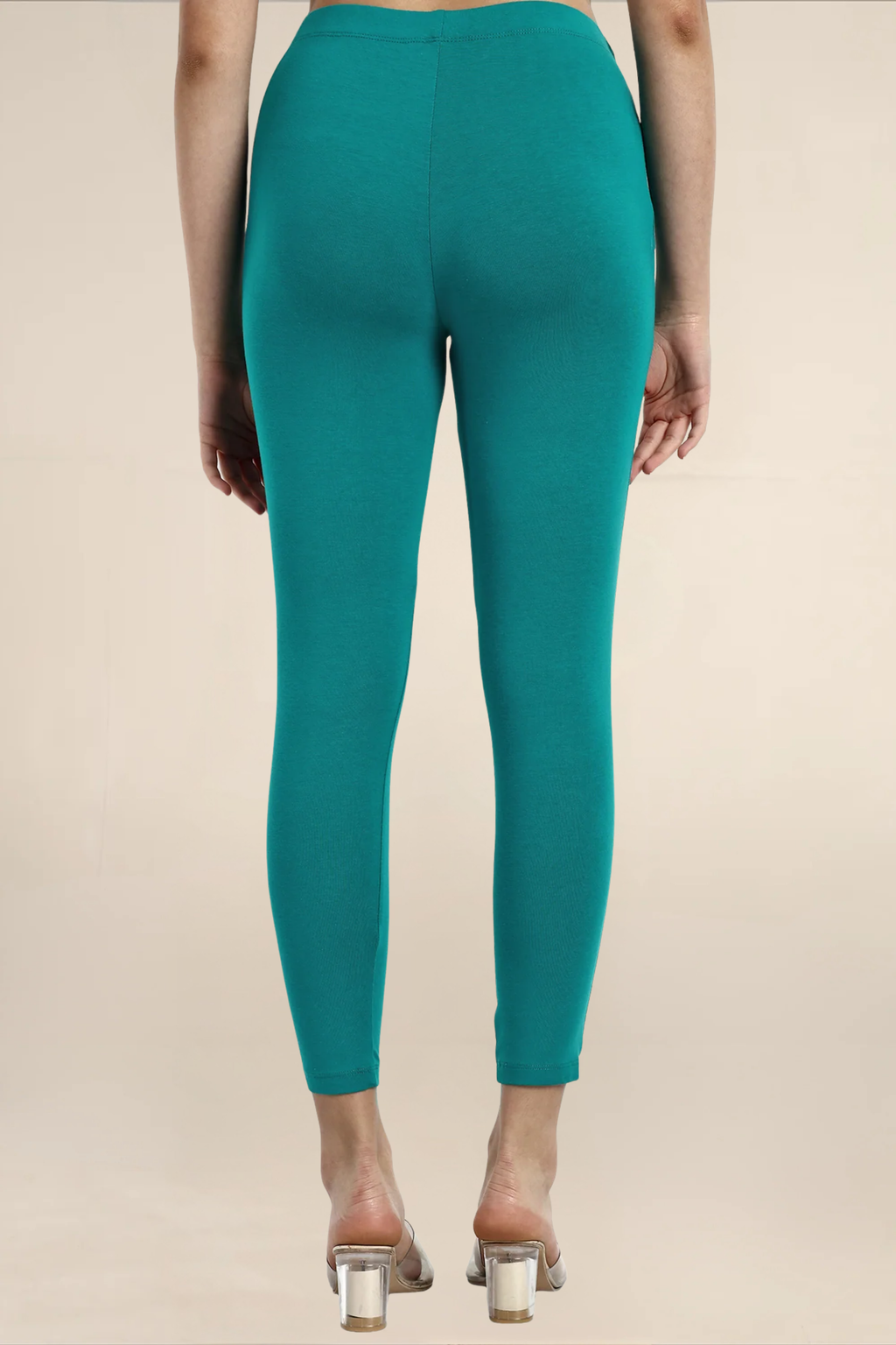 Women Light Jade Green Ankle Length Legging