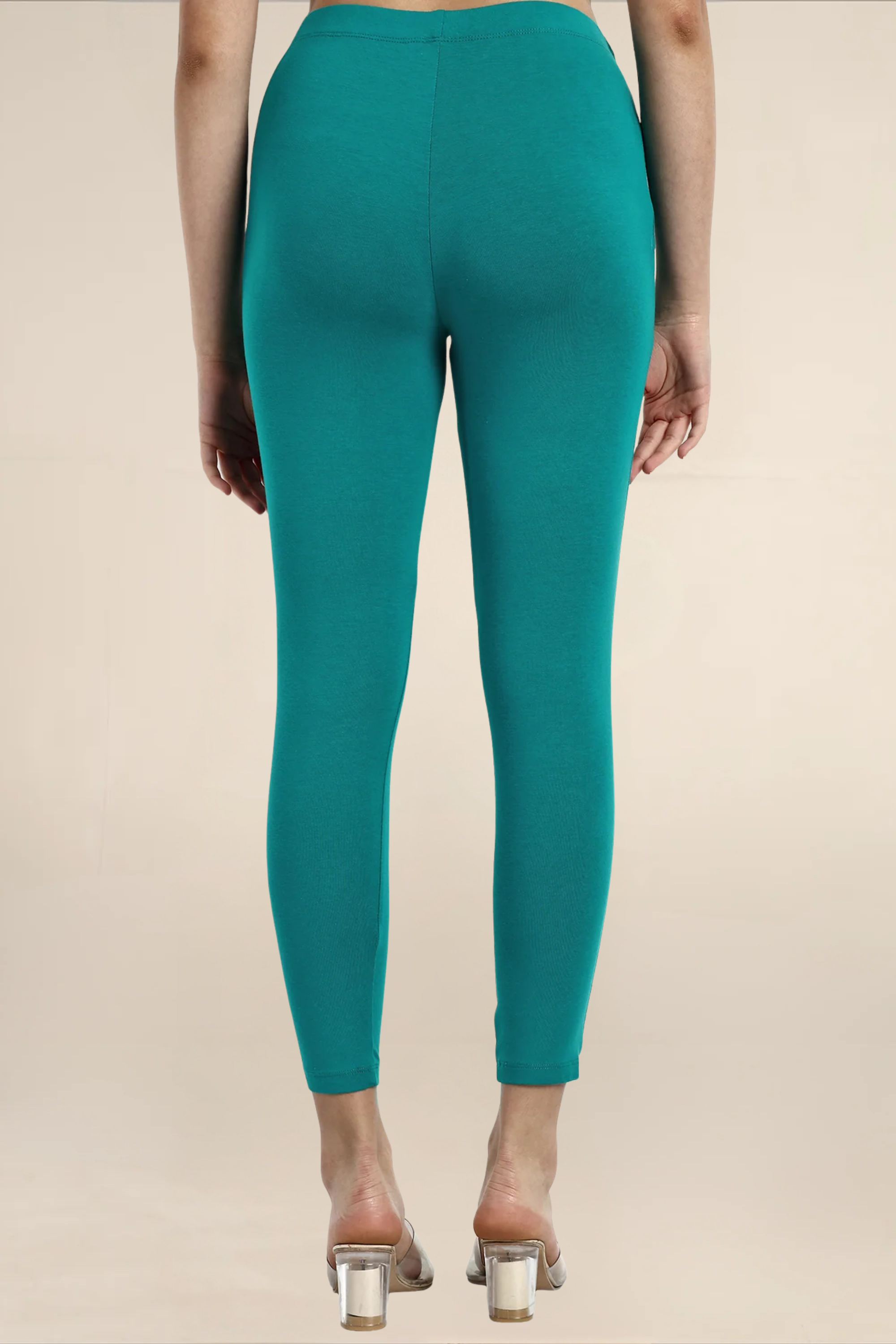 Women Light Jade Green Ankle Length Legging