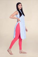 Women Bubblegum Pink Breathable Long Length Legging