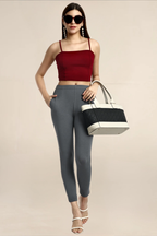 Women Fossil Grey Ankle Length Legging