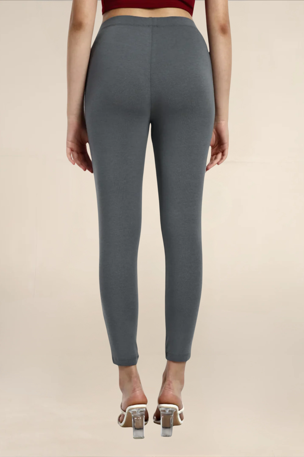 Women Fossil Grey Ankle Length Legging