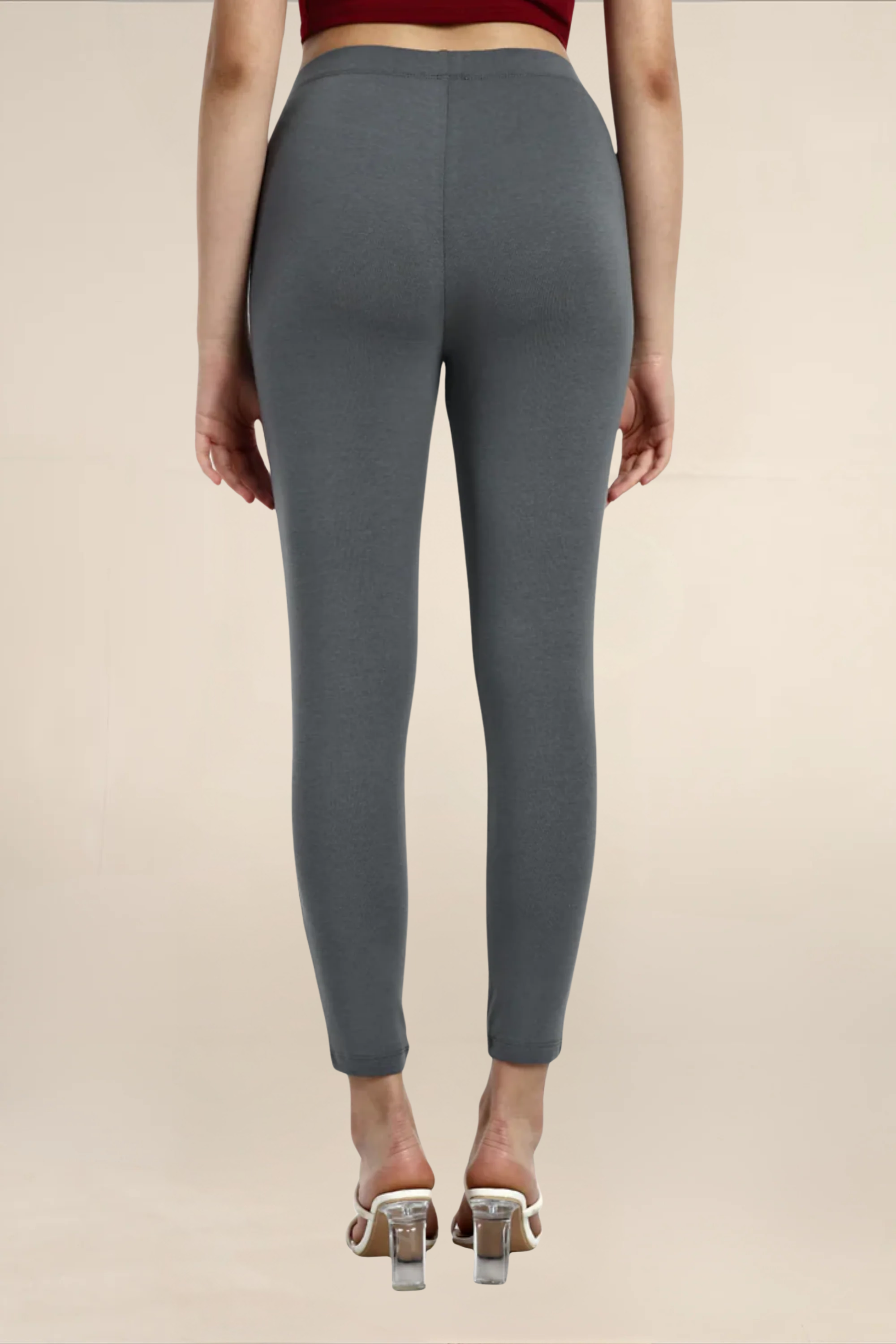 Women Fossil Grey Ankle Length Legging