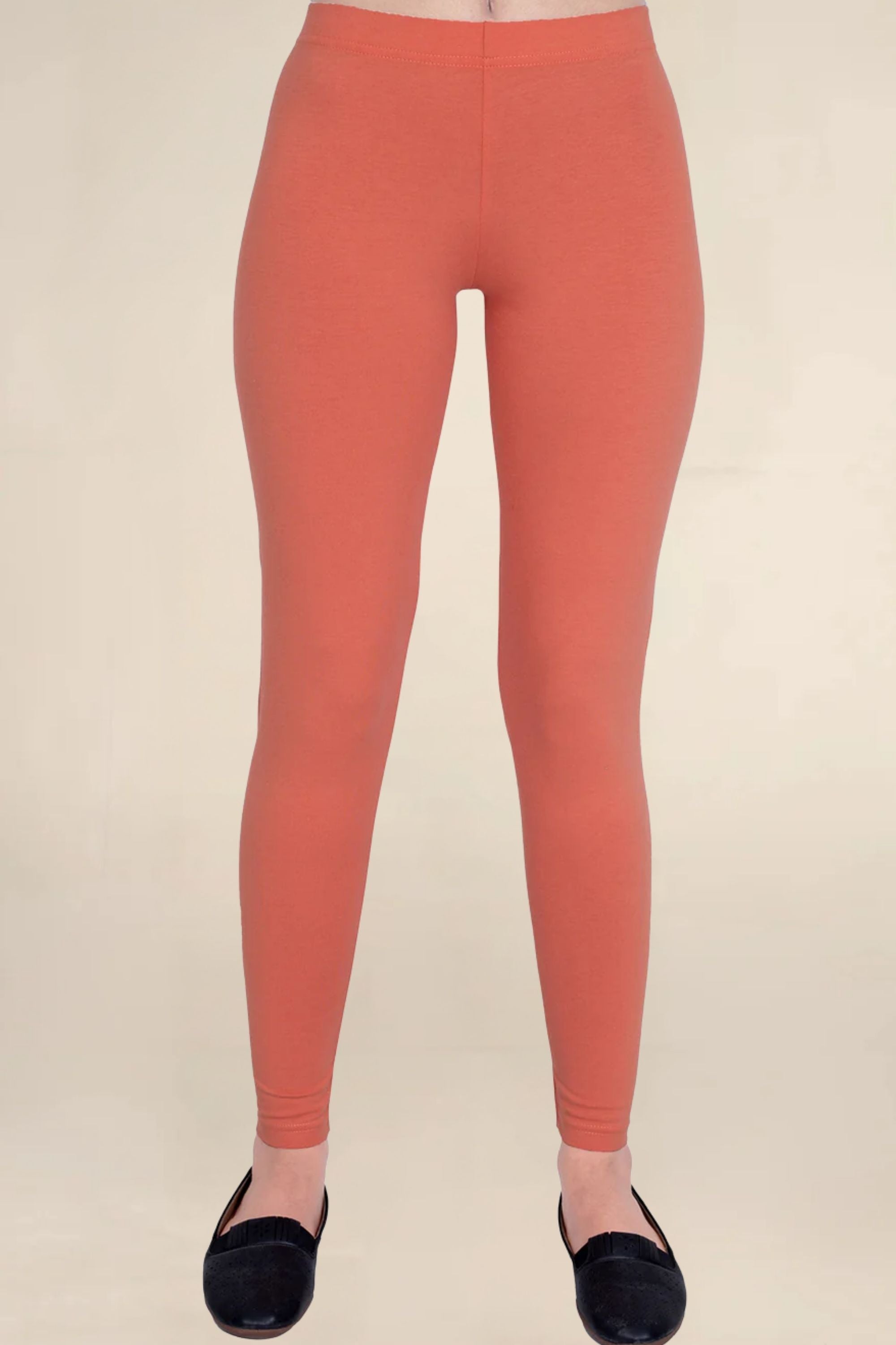 ONE SKY WOMEN BRICK RED SOLID LEGGINGS