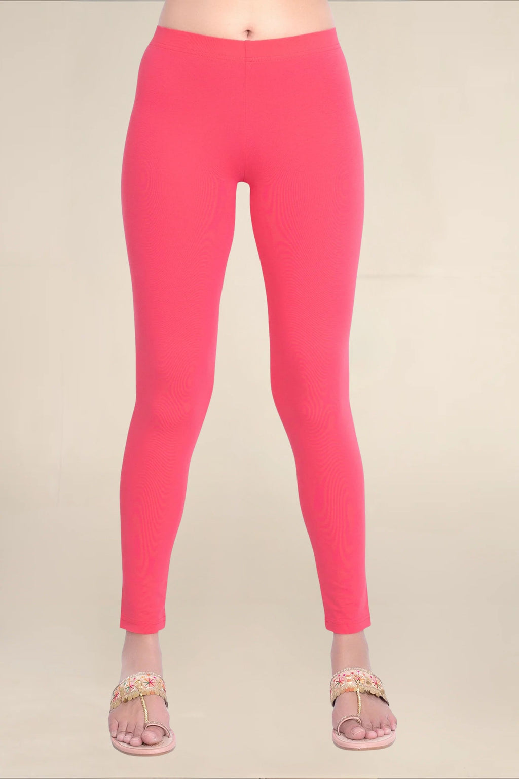 Women Bubblegum Pink Breathable Long Length Legging