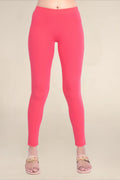 Women Bubblegum Pink Breathable Long Length Legging