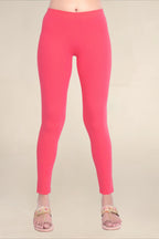 Women Bubblegum Pink Breathable Long Length Legging