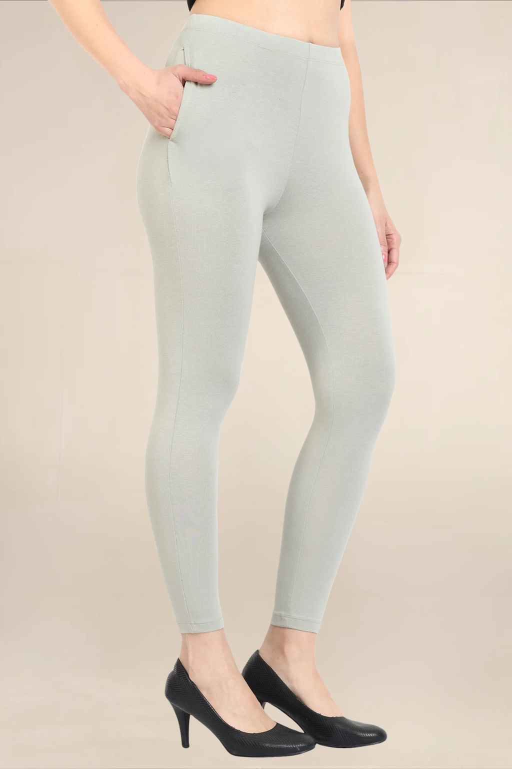Women Fog Grey Ankle Length Legging