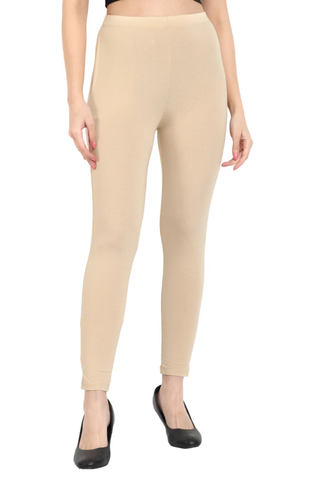 Women Beige Ankle Length Legging