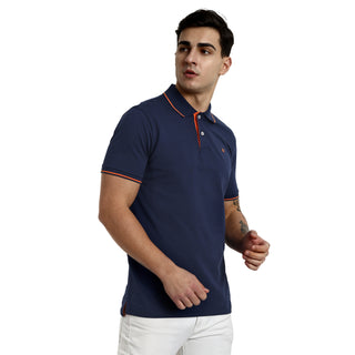 Men Navy Round Neck T-Shirt