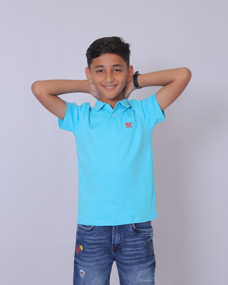 Boys Scuba Blue Polo T-Shirt