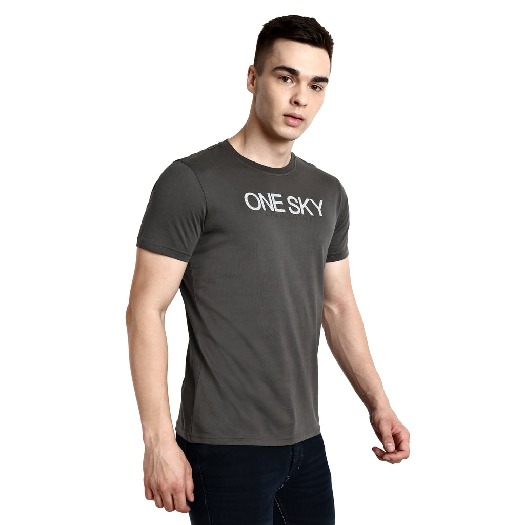 Men Elephant Round Neck T-Shirt