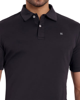Men Black Polo T-Shirt