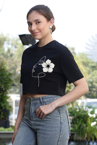 ONE SKY Women’s 100% Cotton Half Sleeve T-Shirt – Round Neck Embroidered Top, Casual Pull-On Tee, Machine Washable