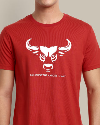 Men Classic Red Round Neck T-Shirt