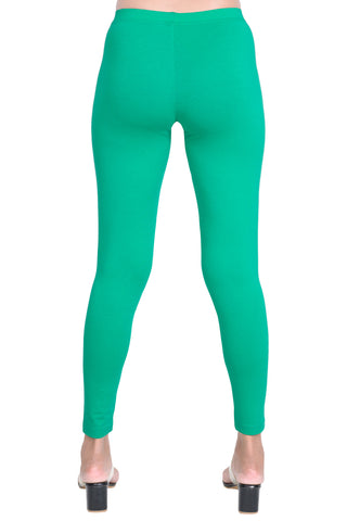 ONE SKY WOMEN SPOT GREEN SOLID LEGGINGS