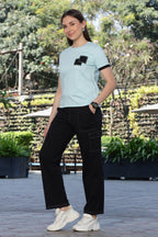 ONE SKY Women’s 100% Cotton Half Sleeve Co-Ord Set | Round Neck Top & Mid Rise Slip-On Bottom | Solid Color | 4 Pockets | Casual Wear | Machine Wash