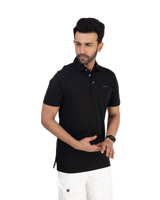 Men Black Polo T-Shirt