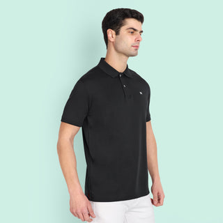 Men Black Polo T-Shirt